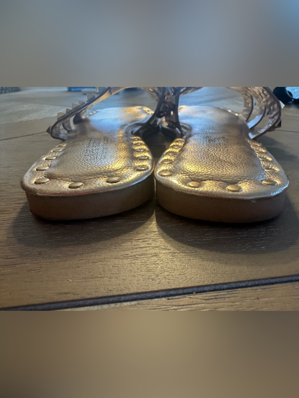 Cape Robbin Metallic Gold Stud Slide Sandals - Picture 8 of 13